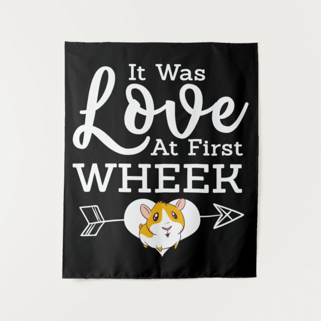 Love At First Wheak Guinea Pig Cavy Roddent Tapestry (Front)