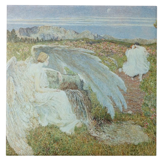 Love at the Fountain of Life, 1896 Tile (Front)
