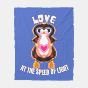 Love at the Speed of Light Penguin Gift Fleece Blanket