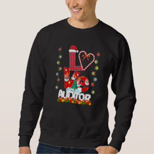 Love Auditor Teacher Santa Hat Candy Xmas Pajama Sweatshirt