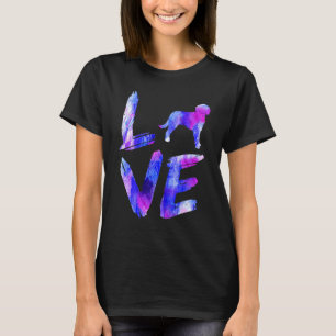 Love Aussiedoodle Watercolor Blue Dog Mum Dad T-Shirt