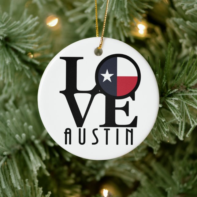 LOVE Austin Texas Ceramic Tree Decoration (Tree)