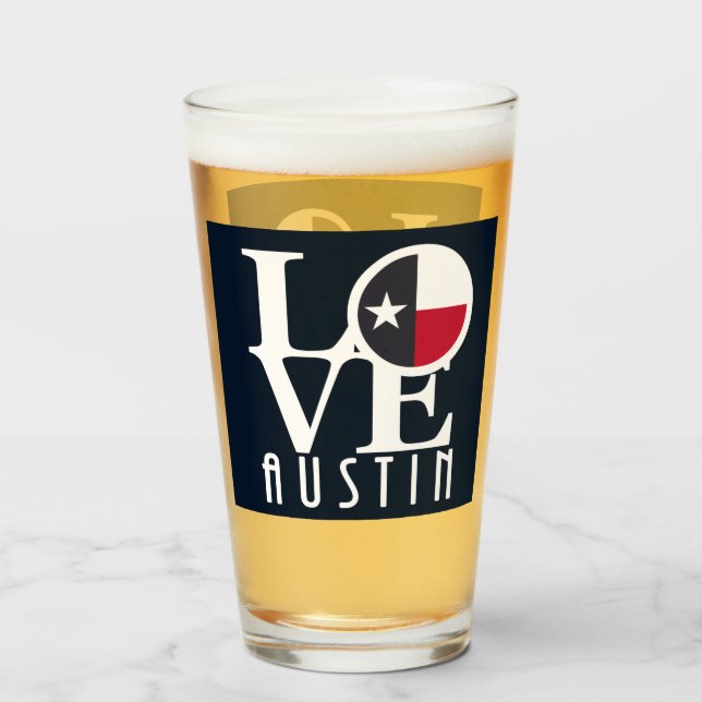 LOVE Austin Texas Glass (Back Filled)