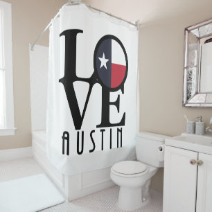 LOVE Austin Texas  Shower Curtain