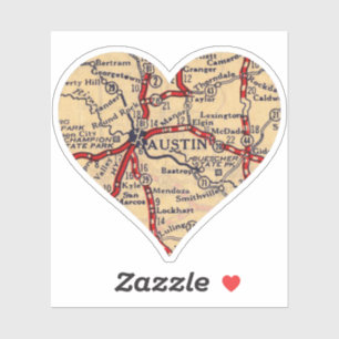 Love Austin Texas Vintage Map
