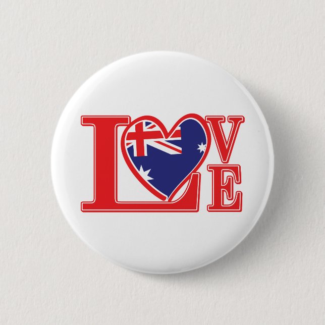 Love-Australia 6 Cm Round Badge (Front)