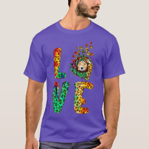 Love Australian Shepherd Dog Funny Sunflower Tie D T-Shirt