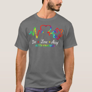 Love Autism Awareness Month Puzzle Accept Heart Li T-Shirt
