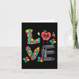 Love Autism Awareness Teacher Sped Special Educati Card