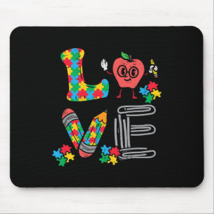 Love Autism Awareness Teacher Sped Special Educati Mouse Pad