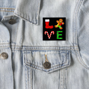 LOVE Autism Christmas 15 Cm Square Badge
