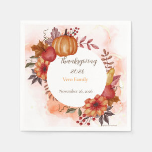 Love Autumn Thanksgiving Rustic Dinner Napkin