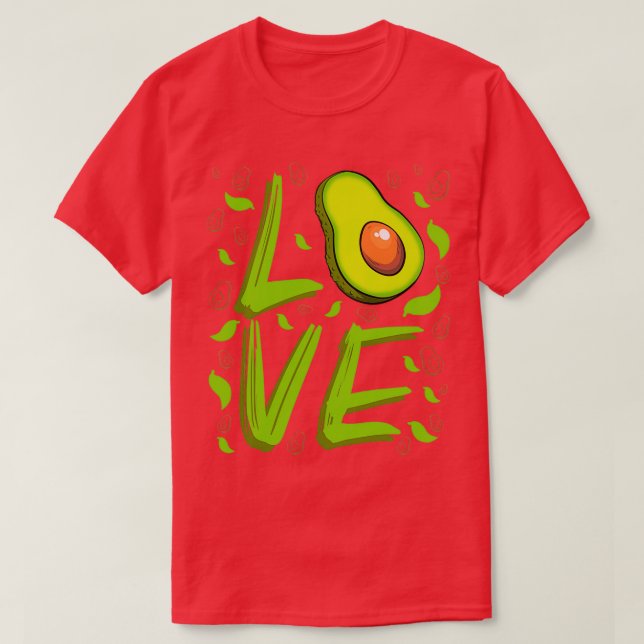 love avocado lettering design guacamole lovers T-Shirt (Design Front)