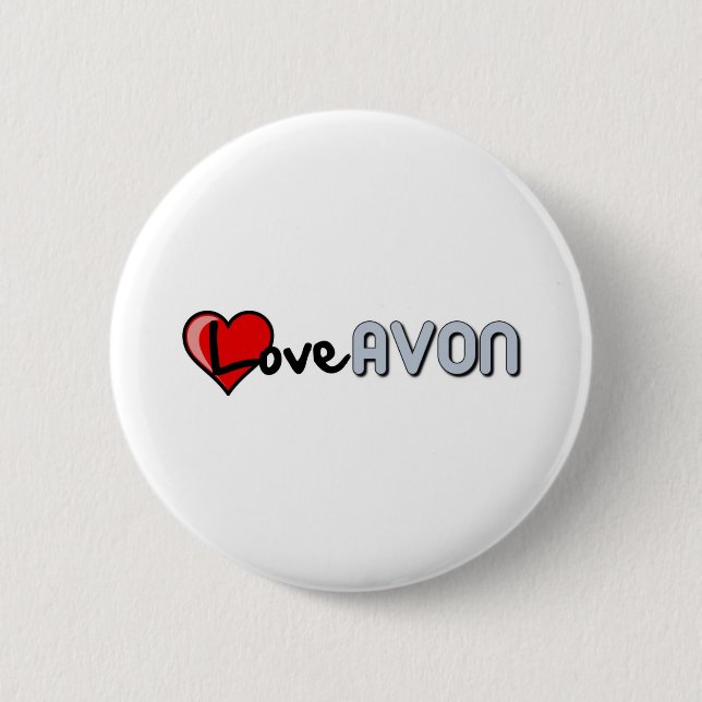 Love AVON 6 Cm Round Badge (Front)