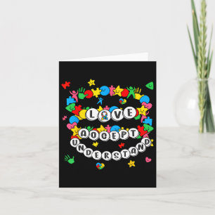 Love Awareness Understanding Autism Accept Autism Card