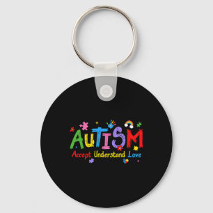 Love Awareness Understanding Autism Accept Autism Key Ring