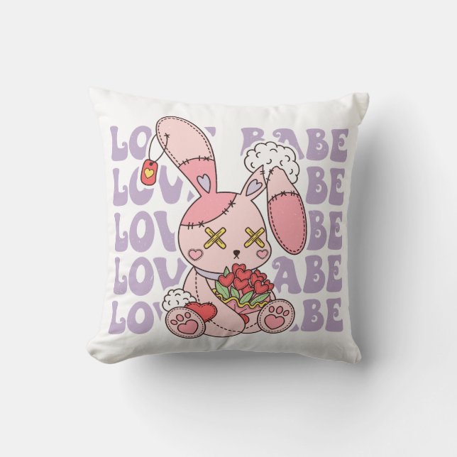 Love Babe Valentine Bunny Cushion (Front)