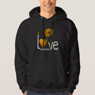 Love Babushka Life Grandma Butterfly Sunflower Gra Hoodie