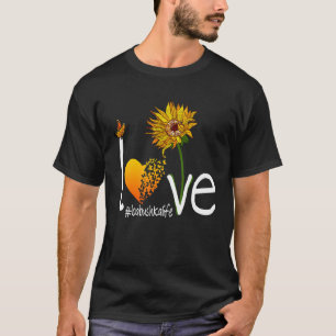 Love Babushka Life Grandma Butterfly Sunflower Gra T-Shirt