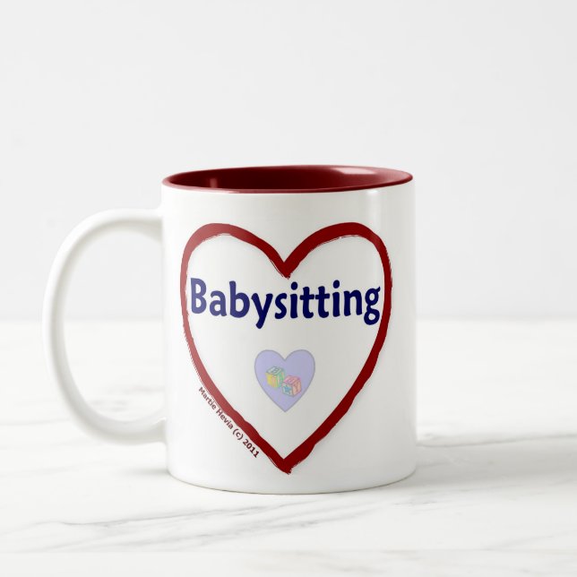 Love Babysitting Two-Tone Coffee Mug (Left)