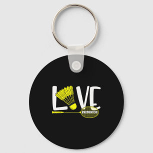 Love Badminton Cute Racket And Shuttle Sports Fan  Key Ring
