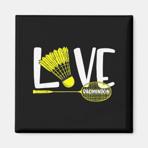 Love Badminton Cute Racket And Shuttle Sports Fan  Magnet