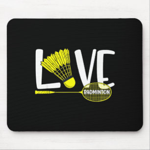 Love Badminton Cute Racket And Shuttle Sports Fan  Mouse Pad