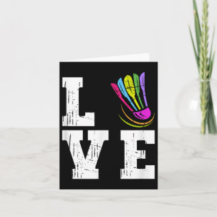 Love Badminton Fan Team Player Distressed Shuttle  Card