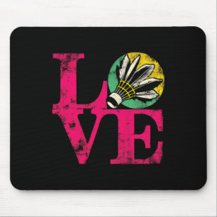 Love Badminton - Vintage Colourful Badminton Shutt Mouse Pad