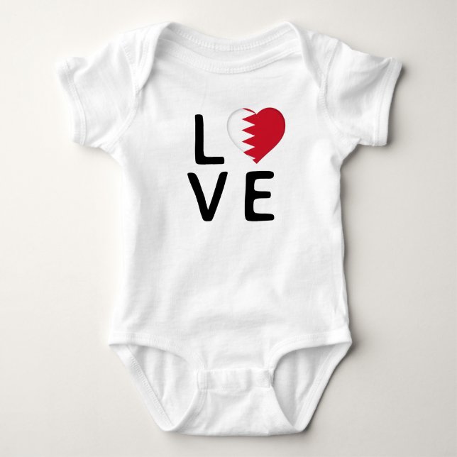 Love - Bahrain Flag Baby Bodysuit (Front)