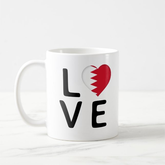 Love - Bahrain Flag Coffee Mug (Left)