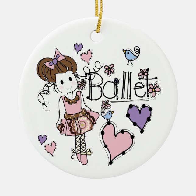 Love Ballet Ceramic Tree Decoration (Front)