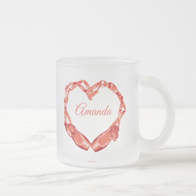 Love Ballet (Personalised) Frosted Glass Coffee Mug (Right)