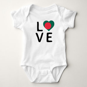 Love - Bangladesh Flag Baby Bodysuit