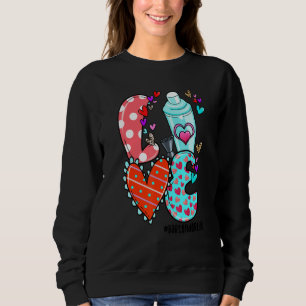 LOVE Bartender Life Leopard Heart Valentine's Day  Sweatshirt