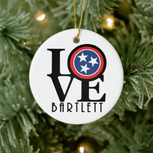LOVE Bartlett Tennessee Ceramic Tree Decoration