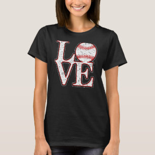 LOVE Baseball Baseball Fan Vintage Women s Baseba T-Shirt