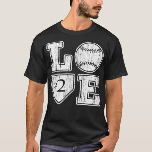 LOVE Baseball Softball Mum Vintage Distressed Home T-Shirt