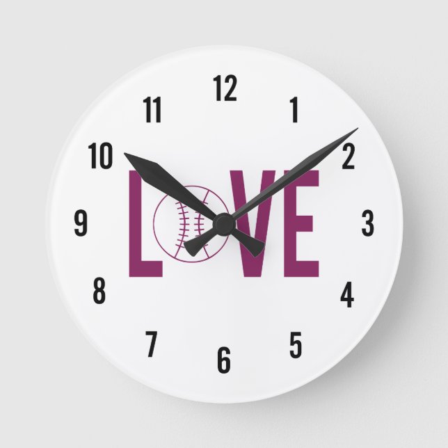 Love Baseball Wall Clock (Front)
