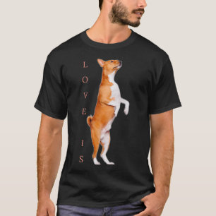 Love Basenji  Dog Mom Dad Puppy Cute Pet Valentine T-Shirt