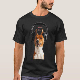 Love Basenji  Dog Mum Dad Puppy Cute Pet Valentine T-Shirt