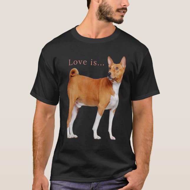 Love Basenji  Dog Mum Dad Puppy Cute Pet Valentine T-Shirt (Front)