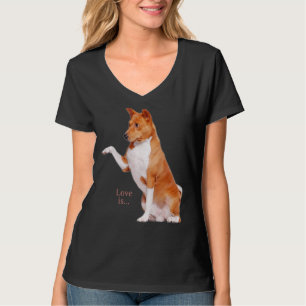 Love Basenji  Dog Mum Dad Puppy Cute Pet Valentine T-Shirt