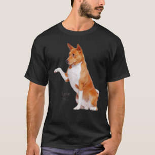Love Basenji  Dog Mum Dad Puppy Cute Pet Valentine T-Shirt