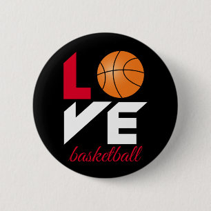 Love basketball 6 cm round badge