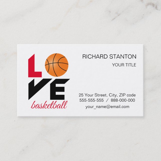 Love basketball business card (Front)