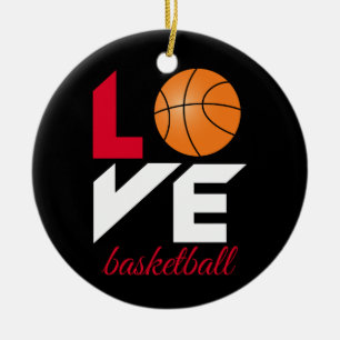 Love basketball ceramic tree decoration