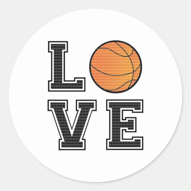 Love Basketball Classic Round Sticker (Front)