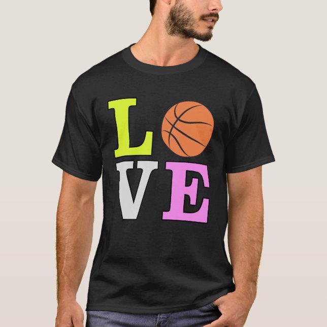 Love Basketball - Colourful version 2 T-Shirt (Front)