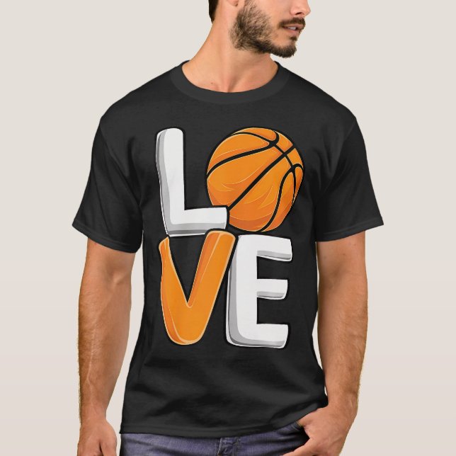 Love Basketball Cute Basketball Player Women Girls T-Shirt (Front)